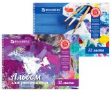 Альбом для рисования, 32 л., BRAUBERG (Брауберг), Калейдоскоп, спираль, 110 г/м.кв.