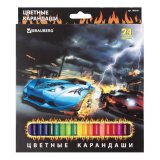 Карандаши цветные BRAUBERG "InstaRacing" 24 цвета 180559