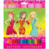 Карандаши цветные Brauberg  "Pretty Girls", 24 цвета