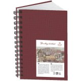 Скетчбук Palazzo 80л. А5 пружина "Travelling sketchbook", бордовый (портрет), слоновая кость
