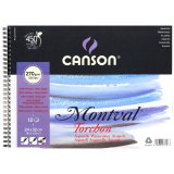 Альбом для акварели Canson Montval 270г/м.кв 24x32см 12л Снежное зерно спираль