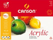 Альбом для акрила Canson 400г/м.кв 24x32см 10л Фин