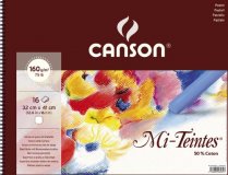 Альбом для пастели Canson Mi-Teintes 160г/м.кв 32x41см 16л №335 белый