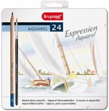 Набор акварельных карандашей Bruynzeel Expression Aquarel 24 цвета + кисть в металлической упаковке