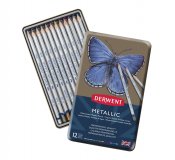 Набор цветных карандашей Derwent Metallic 12 цветов в металлической упаковке